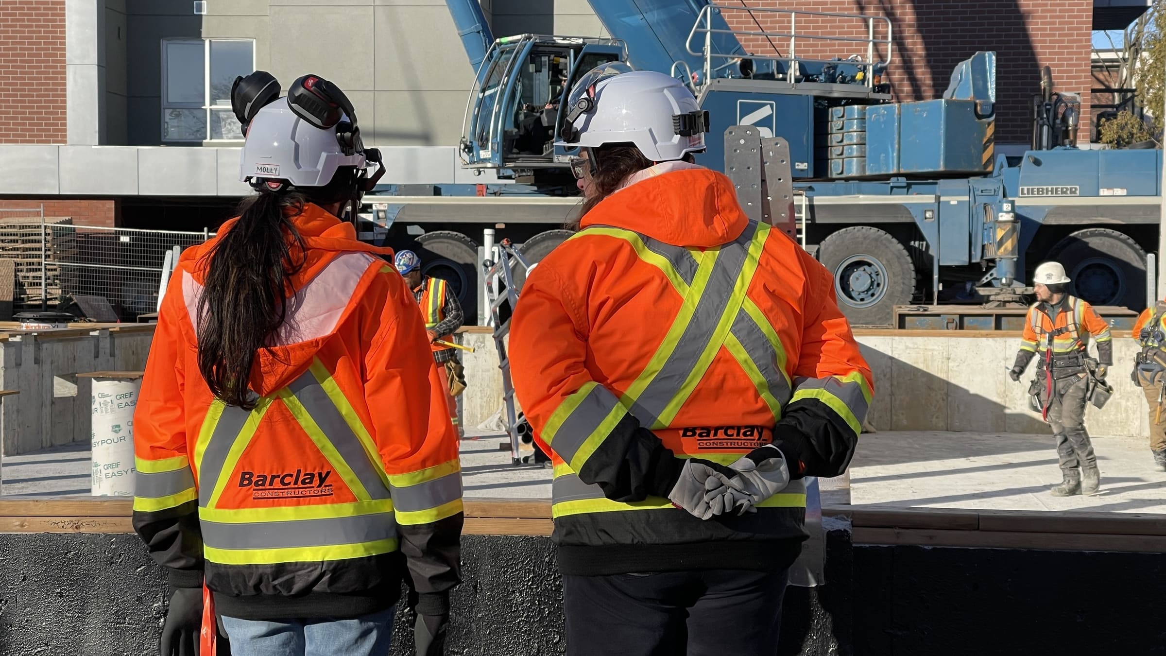 Barclay Constructors crew on the job at an industrial building site